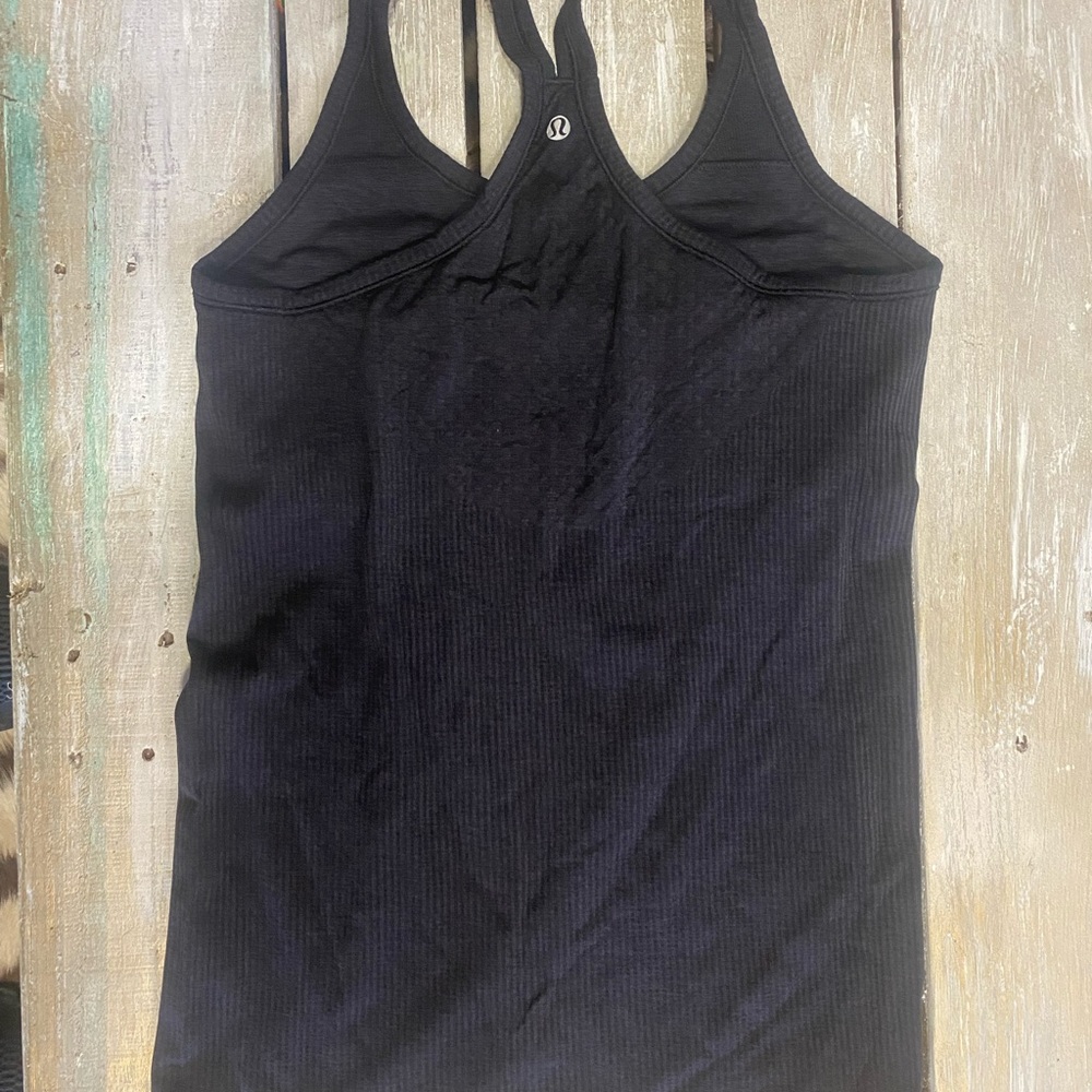 Charcoal grey razor back tank